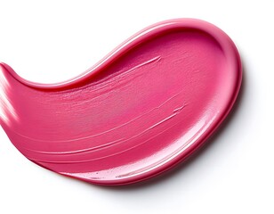 Vibrant pink lip gloss swipe on a clean white background