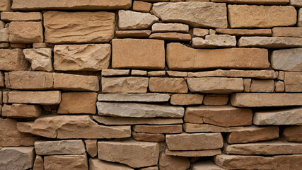 Natural stone wall with detailed layers and textures forming an intricate pattern in shades of earthy brown.