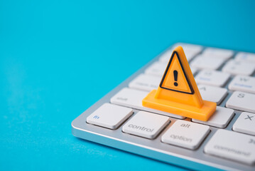 Maintenance, repair, under construction in computer system from virus or ransomware concept. Close...