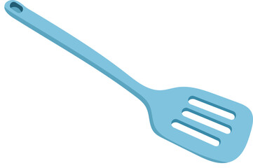 Blue Silicone Spatula Rubber Utensil Illustration Isolated on White Background