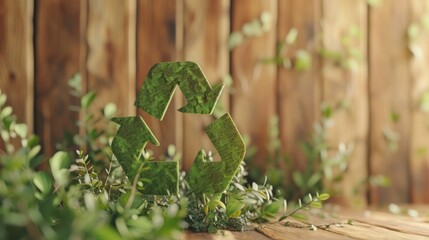 Green Living: Recycle Symbol in Lush Nature
