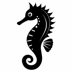 Seahorse silhouette, sea horse icon, Seahorse vector illustration

