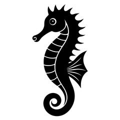 Obraz premium Seahorse silhouette, sea horse icon, Seahorse vector illustration 