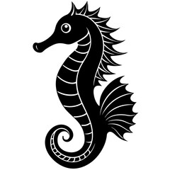 Seahorse silhouette, sea horse icon, Seahorse vector illustration
