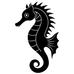 Obraz premium Seahorse silhouette, sea horse icon, Seahorse vector illustration 
