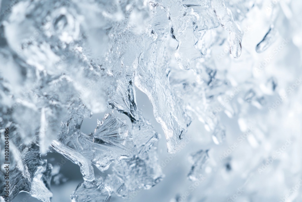 Poster a detailed view of intricate ice crystal structures