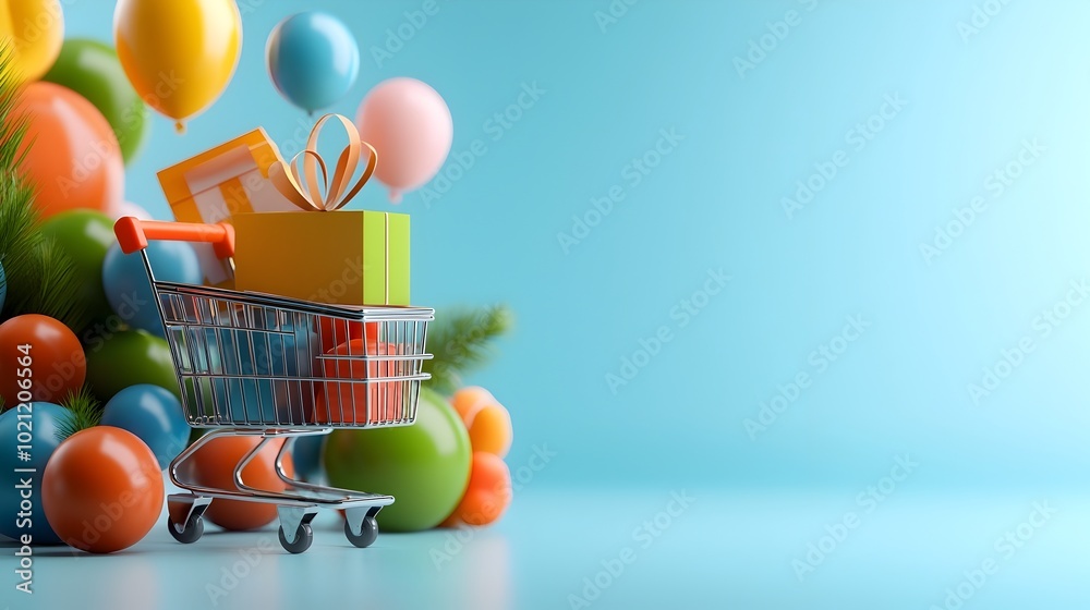 Aufkleber futuristic digital composition showcasing the holistic experience of an online shopping journey feat