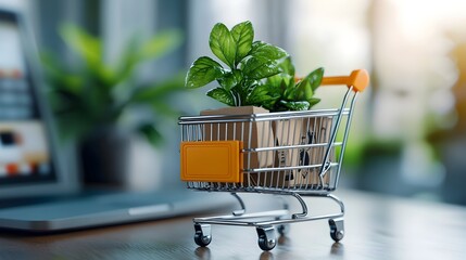 3D visualization showcasing a comprehensive e commerce website with an interactive shopping cart cutting edge online transaction processing and comprehensive shipping solutions