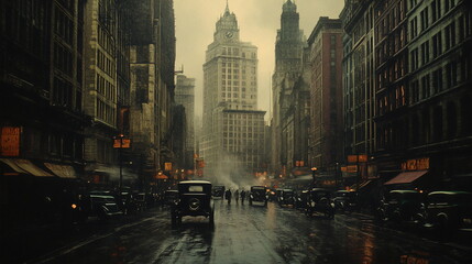 Fototapeta premium Timeless City with a Blend of History, Fantasy, and Industry