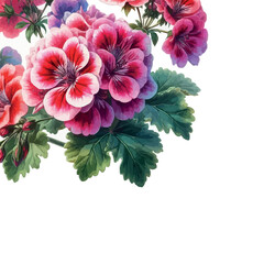 Obraz premium Geranium Flower Vector Watercolor Illustration