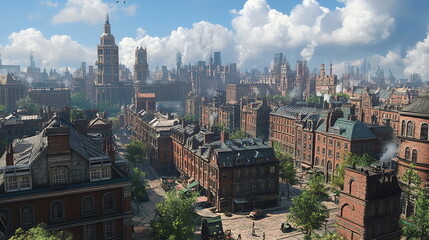 Timeless City with a Blend of History, Fantasy, and Industry