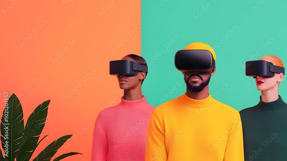 Aufkleber Office Workers Collaborating Around Holographic 3D Dashboard with Dynamic Gestures and Streamlined Interface Cinematic Perspective Bright and Airy Atmosphere in Bauhaus Inspired Aesthetic Setting