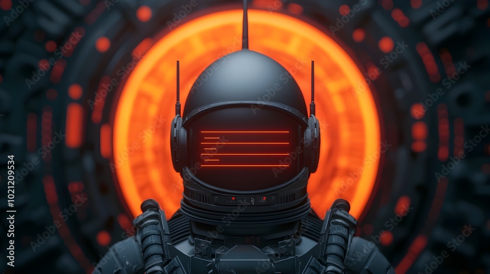 Aufkleber Detailed of a complex cutting edge futuristic data security system interface with a cyberpunk inspired retro futuristic aesthetic  The interface features advanced firewall protection
