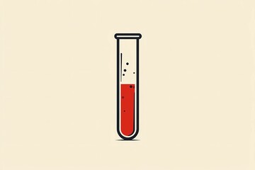 Blood sample in a sterile tube, prepared for clinical testing, ideal for medical, healthcare, and diagnostic-themed illustrations.