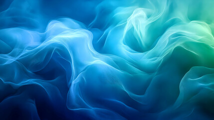 Obraz premium Abstract Blue and Green Wave Background Illustration