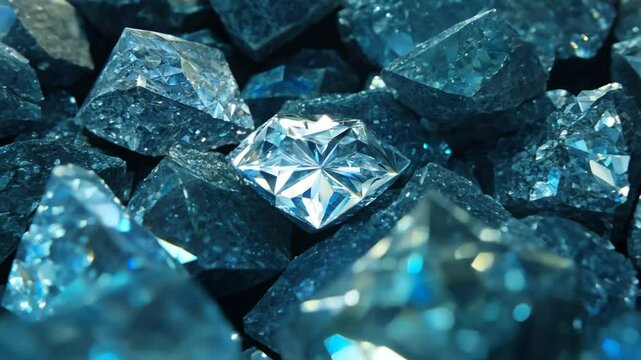 video of pile of mined diamond ore,  zoom in. 4K quality
