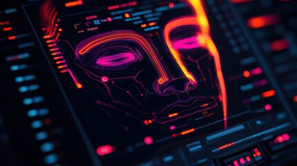 Obraz premium AI-driven expense tracking app, dynamic data visualization, user-friendly design, Futuristic, Digital art, Cool tones, High Detail