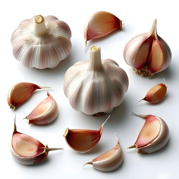 garlic isolated on white