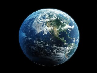 A stunning view of Earth from space showcasing the vibrant blue oceans and swirling white clouds.