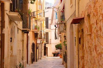 Naklejka premium street in old town of Bari, Italy