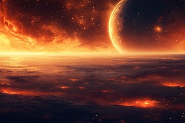 Fototapeta premium Breathtaking Cosmic Landscape with Vibrant Colors
