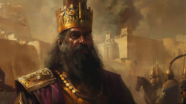 King Nebuchadnezzar of the ancient Babylon empire reigned between 605 to 562 B.C.  Chaldean king Nebuchadnezzar of Babylonian empire