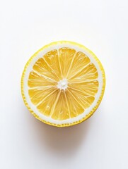 Lemon Slice on White Background.