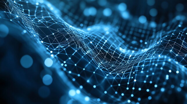 Futuristic Abstract Digital Data Streams and Networks