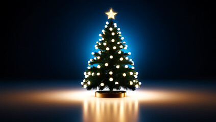 bokeh silhouette christmas tree creating festive mood