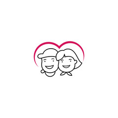 child love care logo in simple design