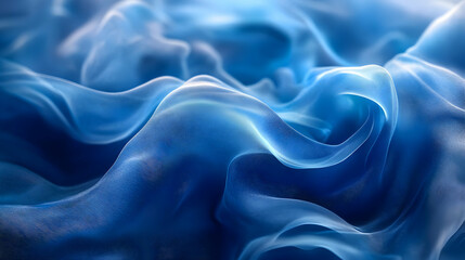 Obraz premium Abstract Blue Fabric Waves Illustration