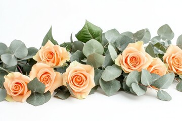 Delicate Arrangement of Orange Roses with Greenery