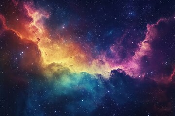 Fototapeta premium Stunning Cosmic Scene with Vibrant Nebula Colors
