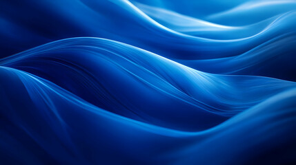 Obraz premium Abstract Blue 3D Background with Smooth Wavy Lines