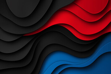 Red/yellow/blue/black abstract and background. generative AI