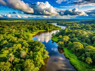 Fototapeta premium Amacayacu National Natural Park: Lush Rainforests and Diverse Wildlife in the Amazon Basin Region