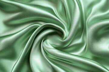 Obraz premium Smooth Green Silk Fabric Texture Background