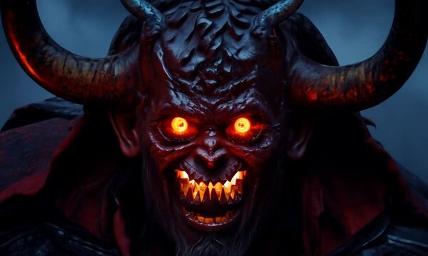 Demon with glowing eyes