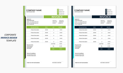 Abstract creative Invoice design template, vector invoice template design