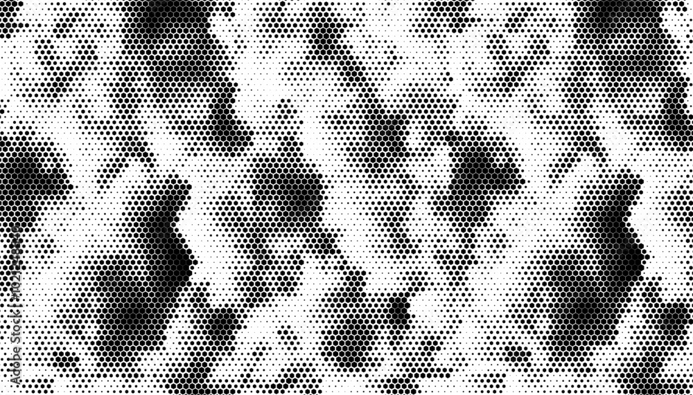 Wall mural abstract black hexagons on white background, honeycomb pattern design. easily resized and recoloured