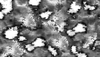 Dynamic hexagon pattern, seamless geometric digital patterns. Black and white, can be easily resized and recoloured at your discretion. Abstract honeycomb fully editable design element. Vector Format  © Yero06