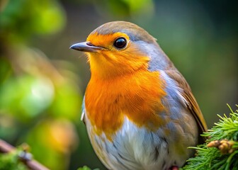 Fototapeta premium Beautiful Robin Birds in Natural Habitat Captured in Stunning Close-Up Photographs for Nature Lovers
