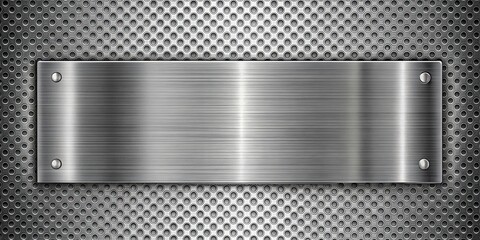 Metal Plate Brushed Steel Texture with Perforated Background