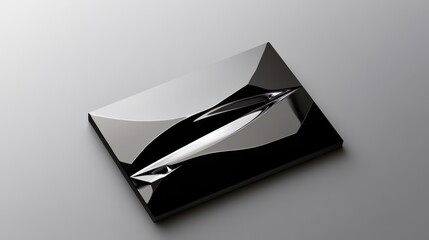 Sleek Modern Abstract Sculpture on Minimalist Surface, AI