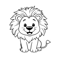 Fototapeta premium cute lion coloring book