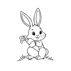 Fototapeta premium cute rabbit coloring book
