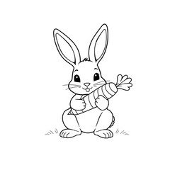 Obraz premium cute rabbit coloring book