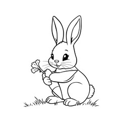 Obraz premium cute rabbit coloring book