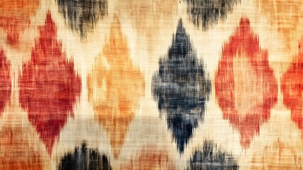 Blurred Ikat Pattern with Soft Earthy Colors for Textile or Wall Decor Background