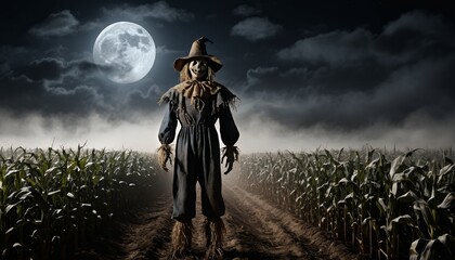 Fototapeta premium Spooky Halloween Backgrounds with Copy Space. These images feature spooky elements like glowing 